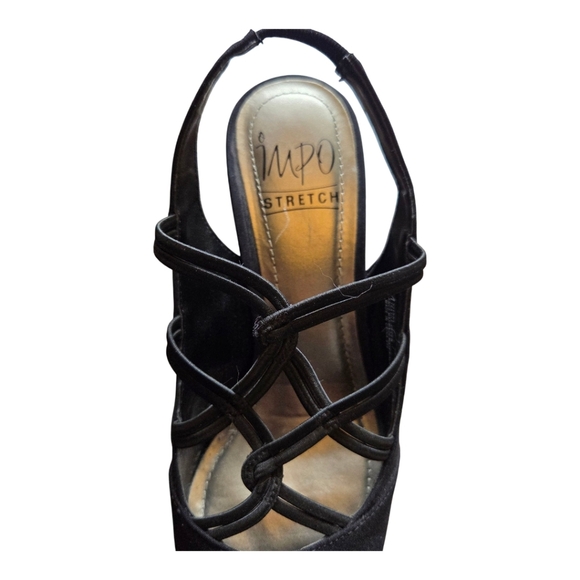 Impo Black Heels Sleek Strappy Design Size 7 - Picture 3 of 5